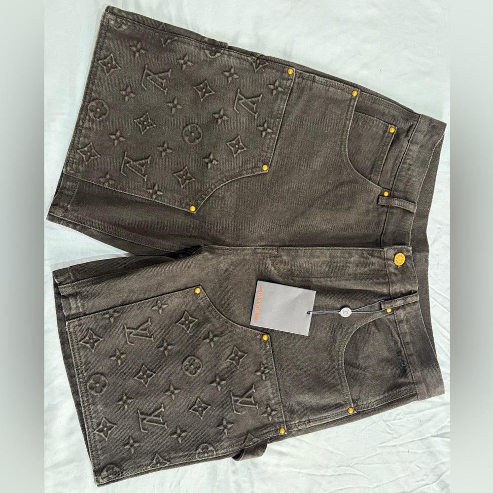 Authentic- LV Monogram Denim Shorts Receipt Purchase Included🧾✅